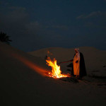 Night falls, and soon the sky will be utterly full with stars. We’ll gather with the Bedouin around the fire for stories and songs.